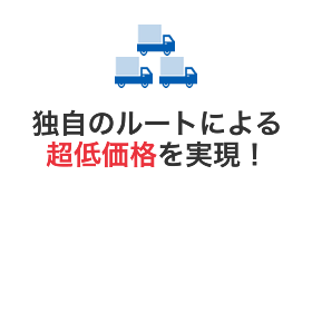 独自のルートによる超低価格を実現！
